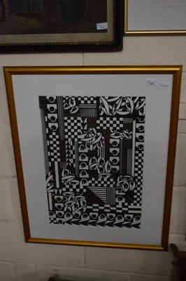 Lot 240 - Black and white print signed P Culley, framed