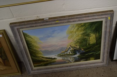 Lot 258 - View of a water mill oil on canvas framed