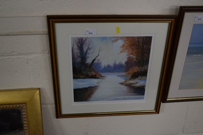 Lot 272 - Ducks in flight over winter water limited...