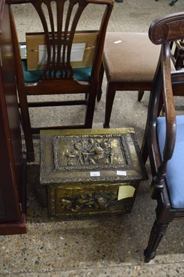 Lot 298 - Brass mounted coal box