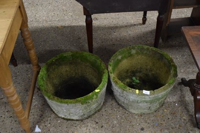 Lot 309 - Pair of cast concrete planters