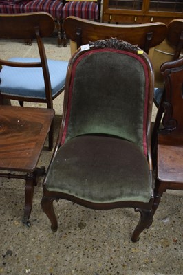 Lot 311 - Victorian velvet covered side chair