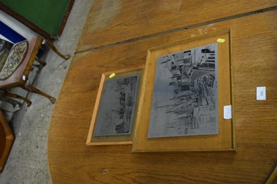 Lot 353 - Two retro steel pictures Polperro and St Ives