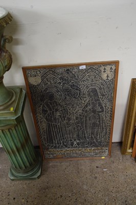 Lot 381 - Framed brass rubbing print