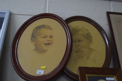 Lot 541 - Two oval child portraits