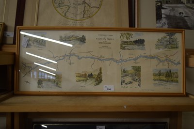 Lot 554 - Fishermans map of salmon pools on the river...
