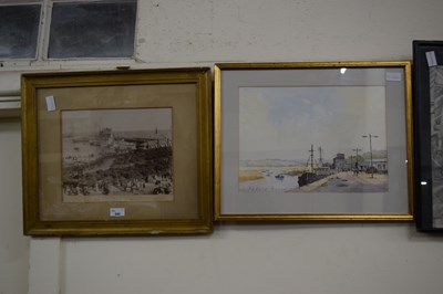 Lot 692 - Victorian photographic print harbour scene...
