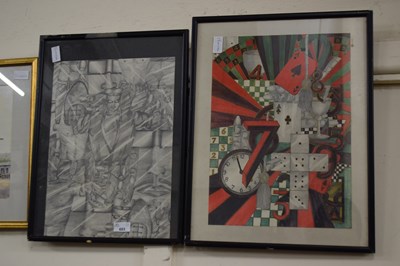 Lot 693 - Pair of mid 20th century abstract studies,...