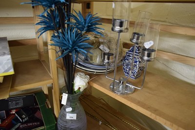 Lot 584 - MIXED LOT : MODERN GLASS VASE, VARIOUS CANDLE...