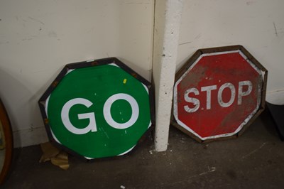 Lot 698 - Pair of road works stop/go signs