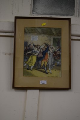 Lot 705 - Framed reproduction print Georgian dancing scene