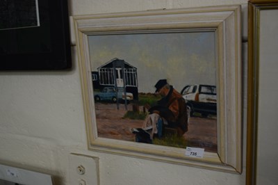 Lot 735 - Ken Jepson 'Hard at it' oil on board