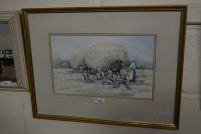 Lot 736 - Jason Partner, harvest scene, water colour...