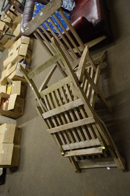 Lot 742 - Pair of hardwood garden loungers (AF)