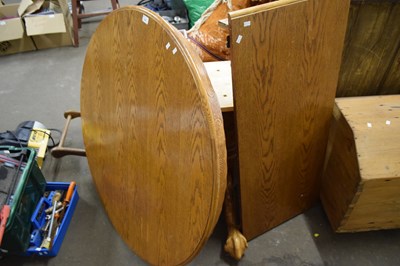 Lot 747 - Oak finish pedestal dining table