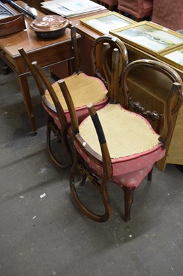 Lot 755 - Set of four balloon back dining chairs