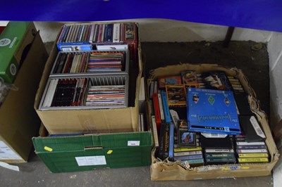 Lot 568 - Three boxes of assorted cassettes and cd's
