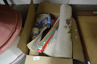 Lot 591 - BOX CONTAINING VARIOUS TAPESTRY AND SEWING...