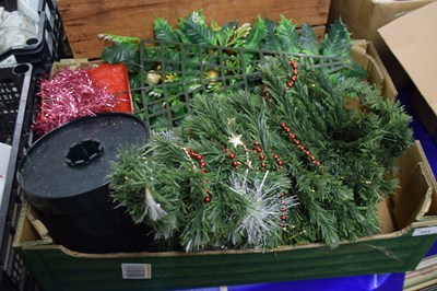 Lot 604 - Small Christmas tree and assorted decorations