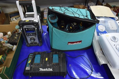 Lot 609 - Qty of Makita tools with charging base and a...