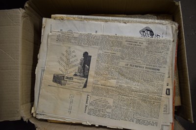 Lot 597 - ONE BOX VARIOUS VINTAGE NEWSPAPERS TO INCLUDE...