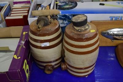 Lot 668 - Two stoneware whiskey barrels