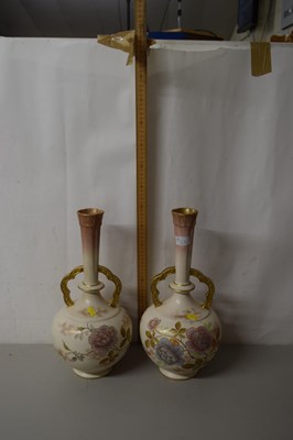 Lot 65 - Pair large old hall gilt and floral decorated...
