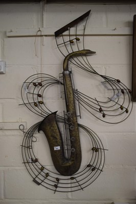 Lot 625 - METAL WALL HANGING FORMED AS A SAXOPHONE