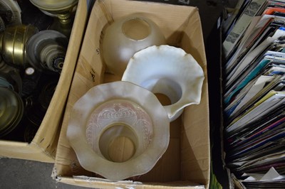 Lot 637 - FOUR VARIOUS OIL LAMP SHADES