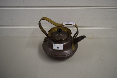Lot 48 - ARTS & CRAFTS BRASS AND COPPER KETTLE...