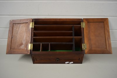 Lot 57 - WEDGE FORMED TABLE STATIONERY CABINET WITH...