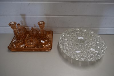 Lot 151 - MIXED LOT : PRESSED GLASS DRESSING TABLE SET...