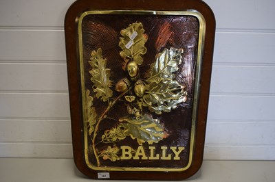 Lot 163 - ADVERTISING WALL PLAQUE 'BALLY' MOULDED...