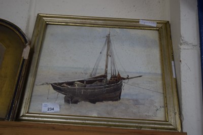 Lot 234 - 19TH CENTURY SCHOOL, STUDY OF A MOORED BOAT...