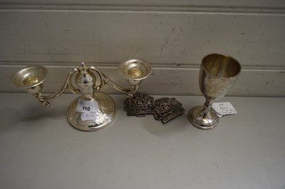 Lot 110 - MIXED LOT : SMALL SILVER TROPHY CUP, SMALL...