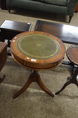 Lot 336 - PEDESTAL WINE TABLE WITH GREEN LEATHER INSET...