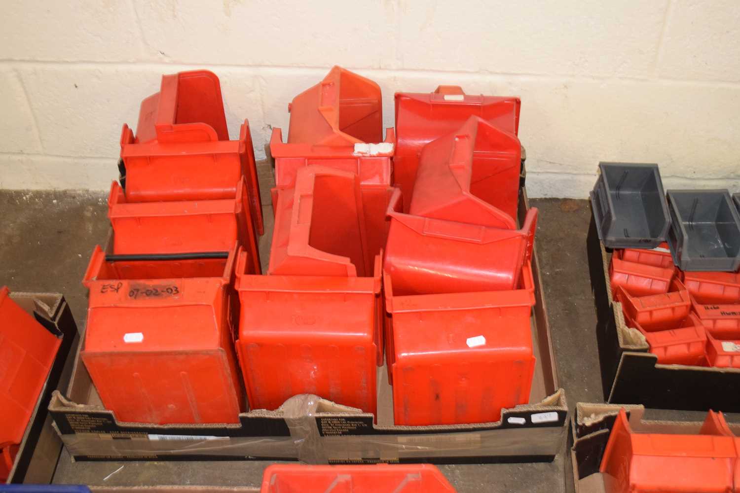 Lot 849 - BOX OF RED PLASTIC WORKSHOP TRAYS