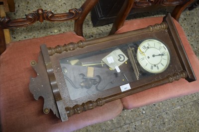 Lot 387 - 20TH CENTURY HARDWOOD CASED WALL CLOCK WITH...