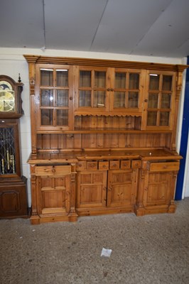 Lot 402 - LARGE MODERN PINE KITCHEN DRESSER WITH FOUR...