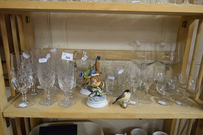 Lot 524 - MIXED LOT VARIOUS CLEAR DRINKING GLASSES AND...