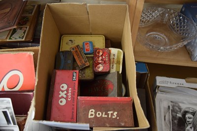 Lot 554 - BOX CONTAINING VARIOUS VINTAGE TINS