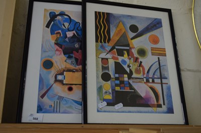 Lot 568 - AFTER KANDINSKY, TWO COLOURED PRINTS, F/G