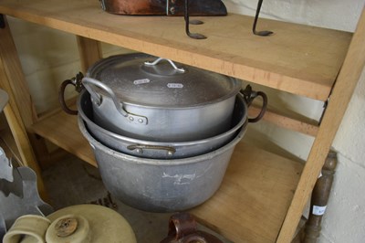 Lot 574 - COLLECTION OF ALUMINIUM COOKING POTS