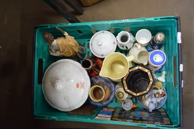 Lot 590 - ONE BOX VARIOUS MIXED CERAMICS TO INCLUDE...