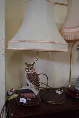 Lot 668 - MODERN TABLE LAMP, THE BASE FORMED AS AN OWL...