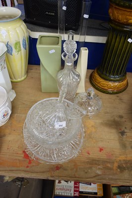 Lot 692 - MIXED LOT VARIOUS GLASS VASES, DECANTERS,...
