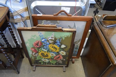 Lot 801 - TWO TAPESTRY FIRE SCREENS