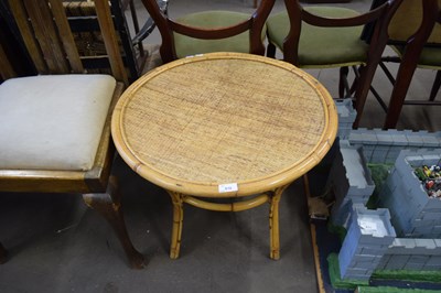 Lot 810 - ROUND BAMBOO FRAMED COFFEE TABLE