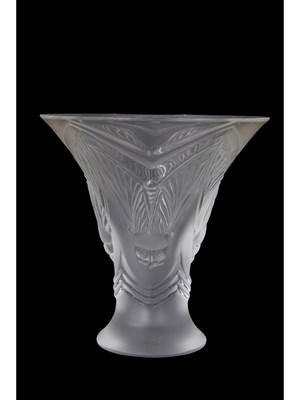 Lot 10 - Small modern Lalique vase with a moulded...