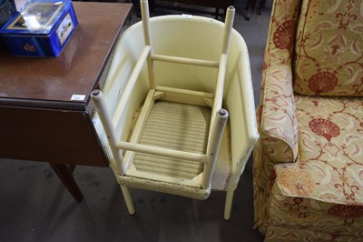 Lot 850 - LLOYD LOOM STYLE CHAIR AND STOOL